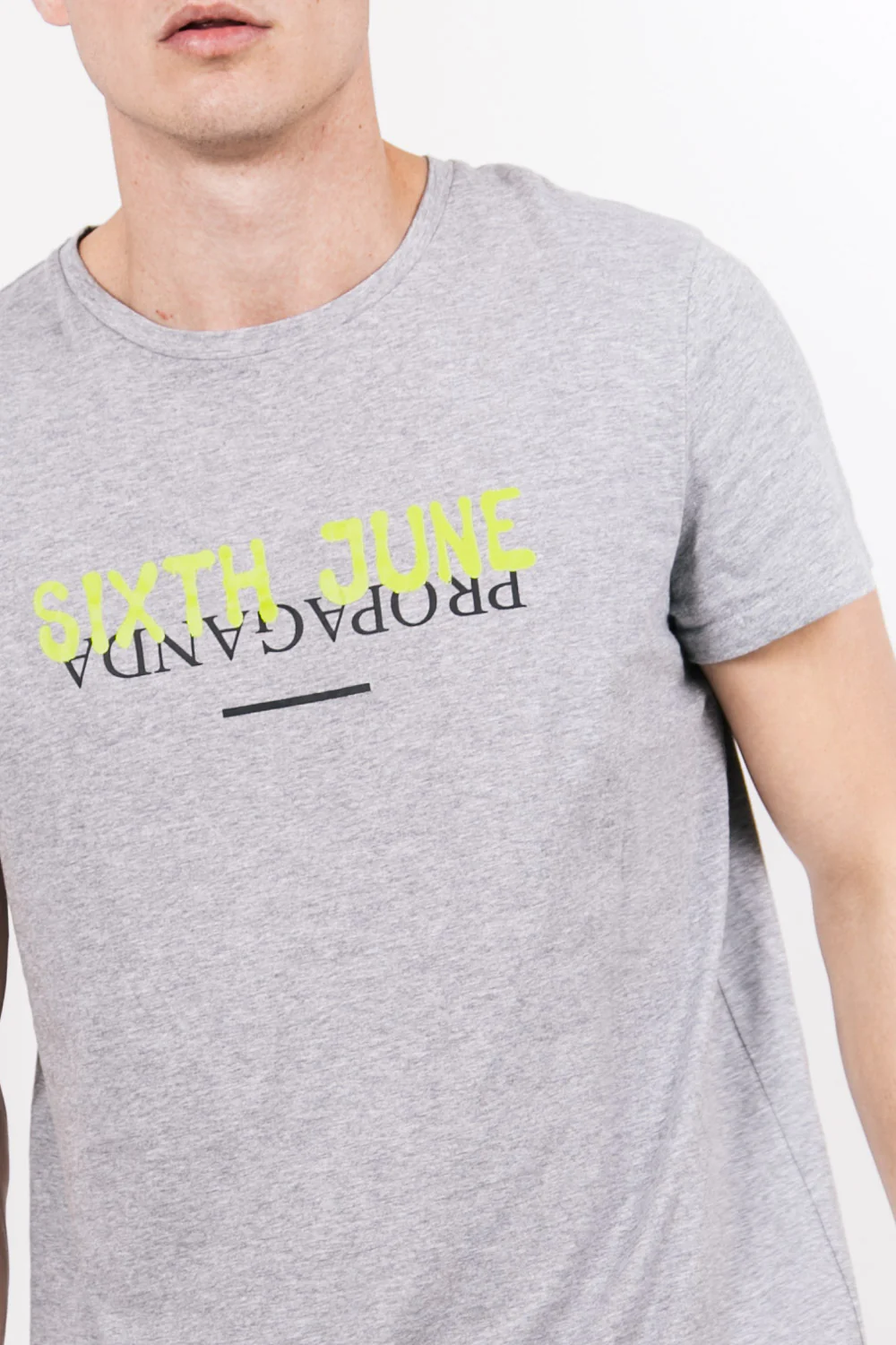 T-shirt long Propaganda fluo gris - Image 3