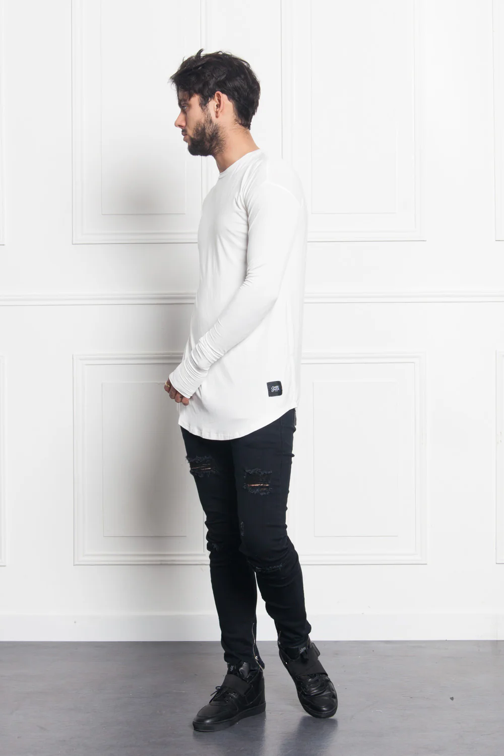 T-shirt long manches longues blanc 1878C - Image 11