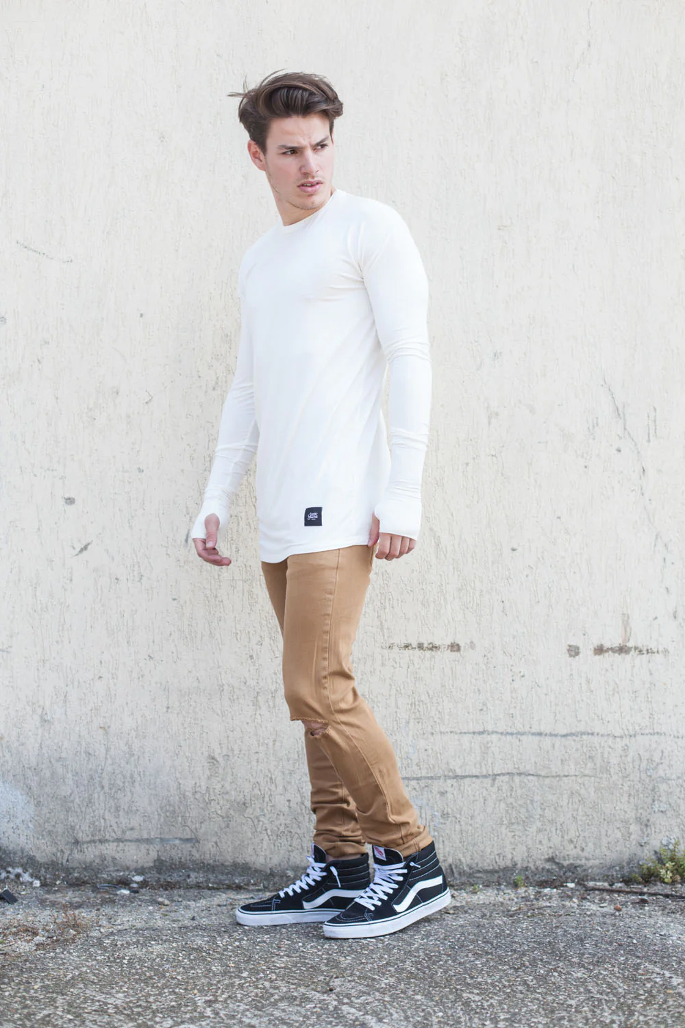 T-shirt long manches longues blanc 1878C - Image 2