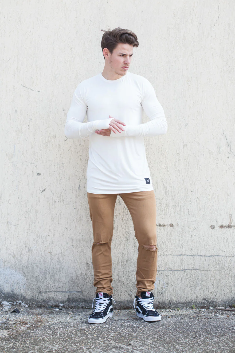 T-shirt long manches longues blanc 1878C - Image 4