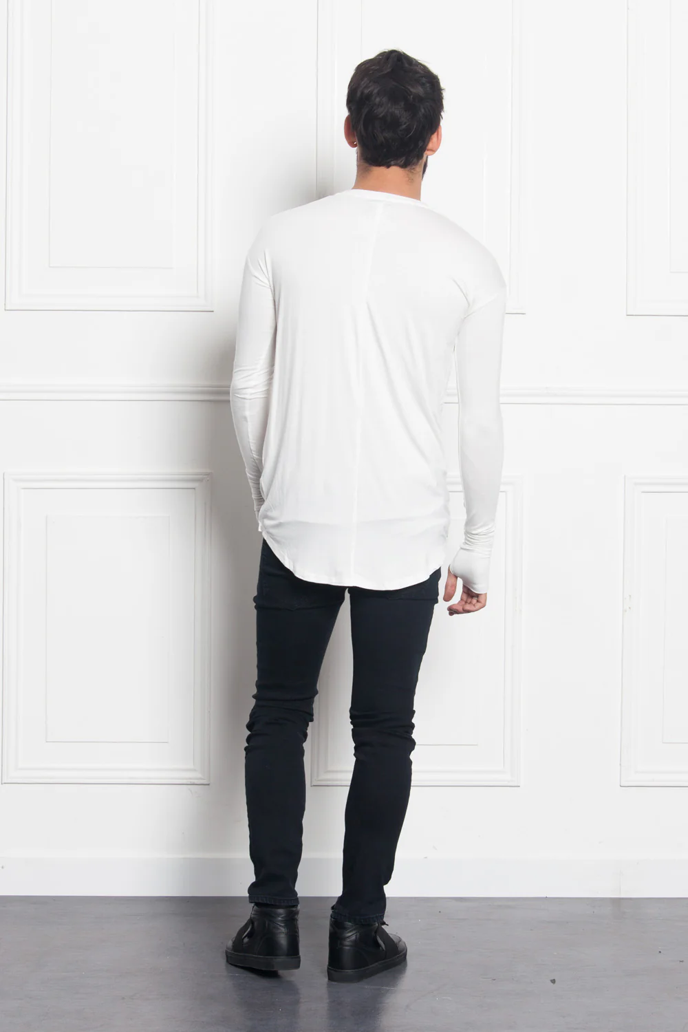 T-shirt long manches longues blanc 1878C - Image 9