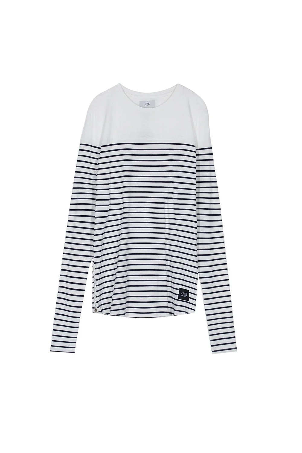 T-shirt marinière manches longues bleu blanc - Image 5