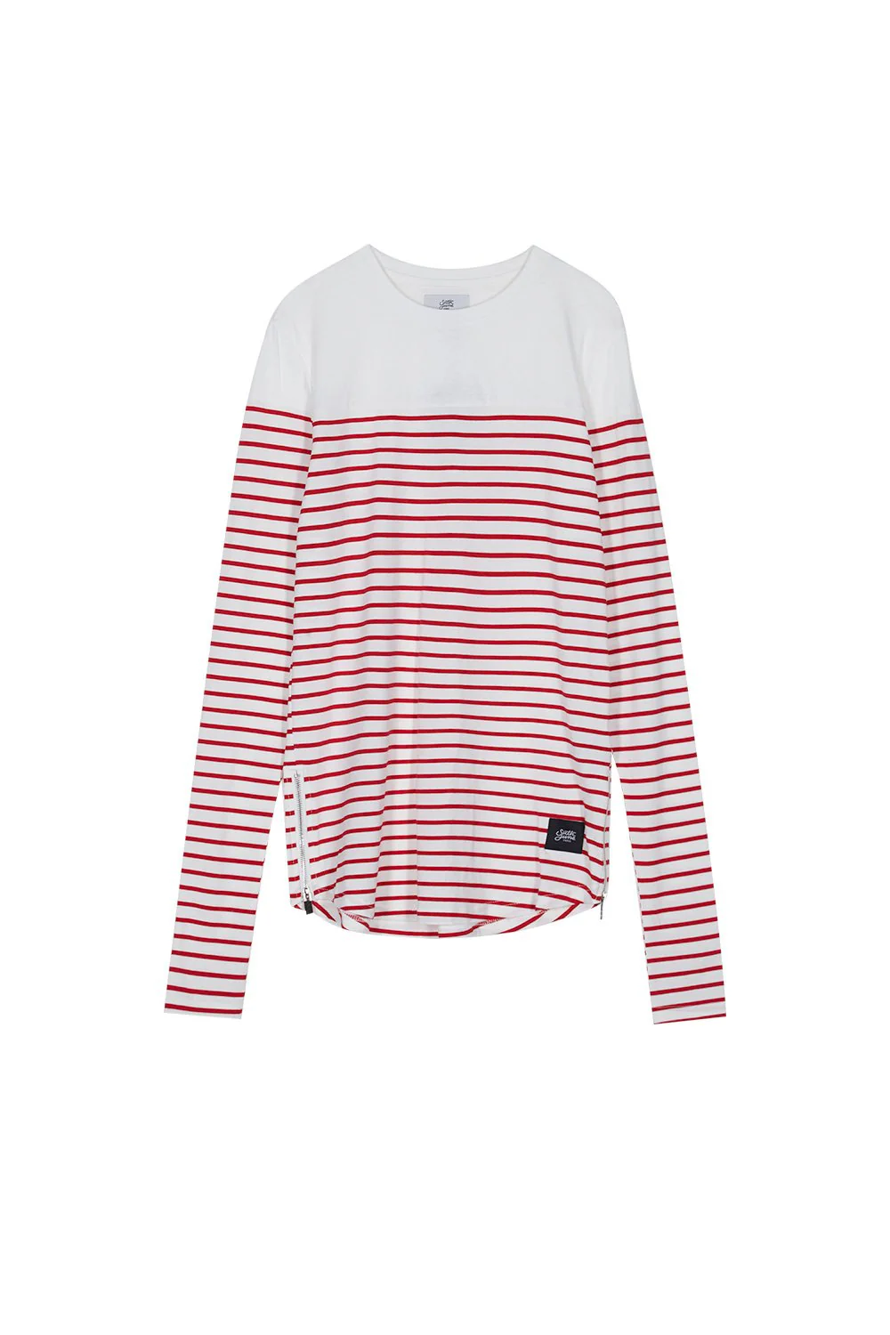 T-shirt marinière manches longues rouge blanc - Image 5