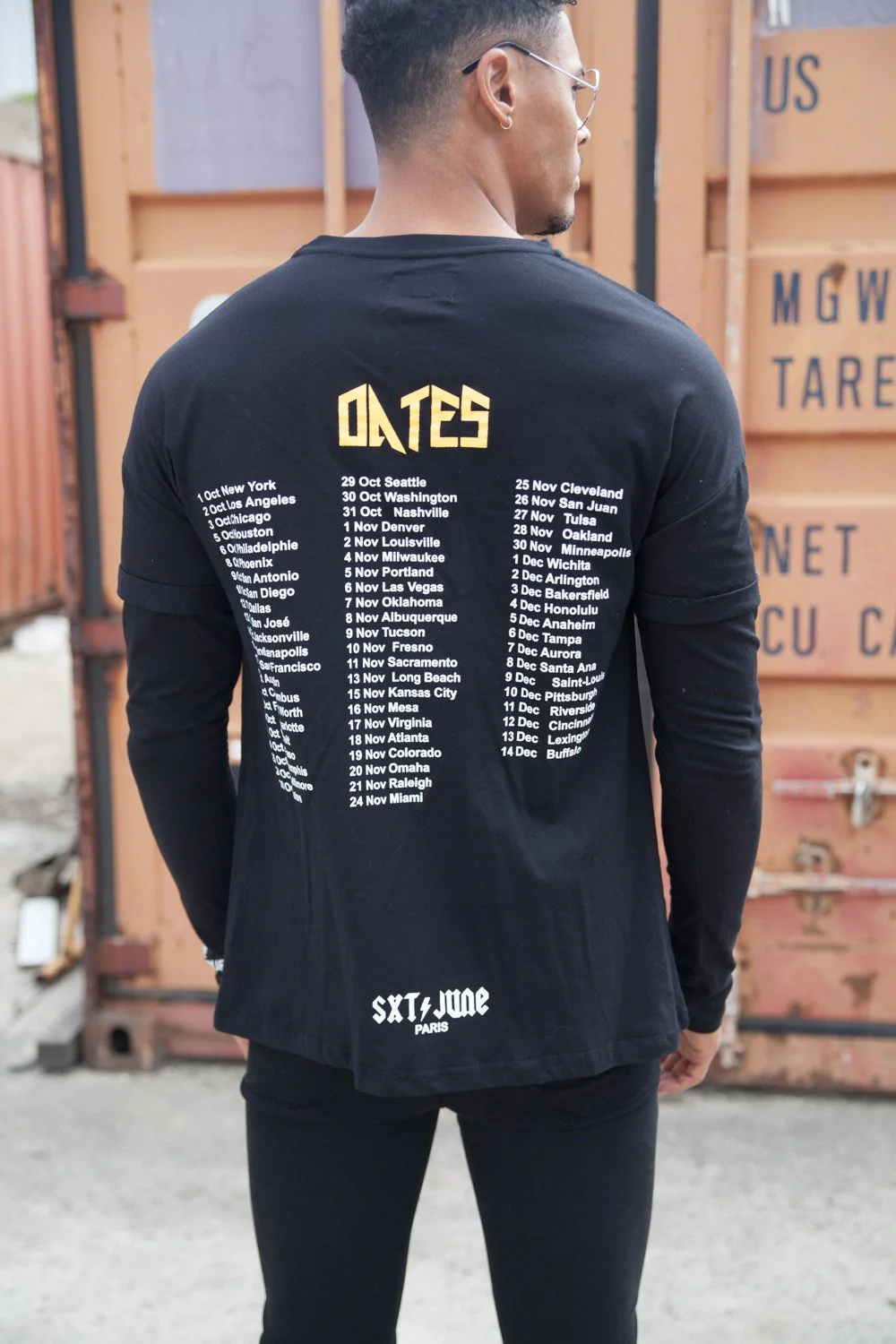 T-shirt Monsters Tour manches longues noir
