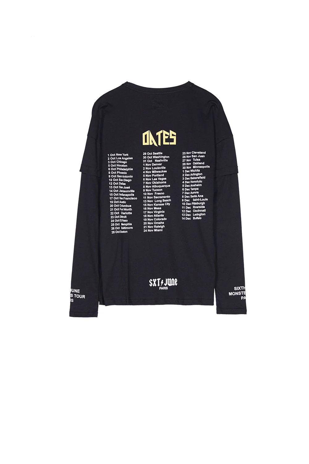 T-shirt Monsters Tour manches longues noir - Image 6
