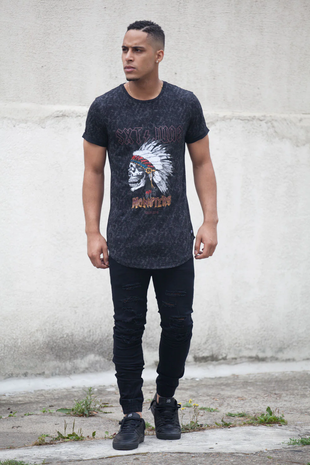 T-shirt Monsters Homme noir M2210WTS - Image 3