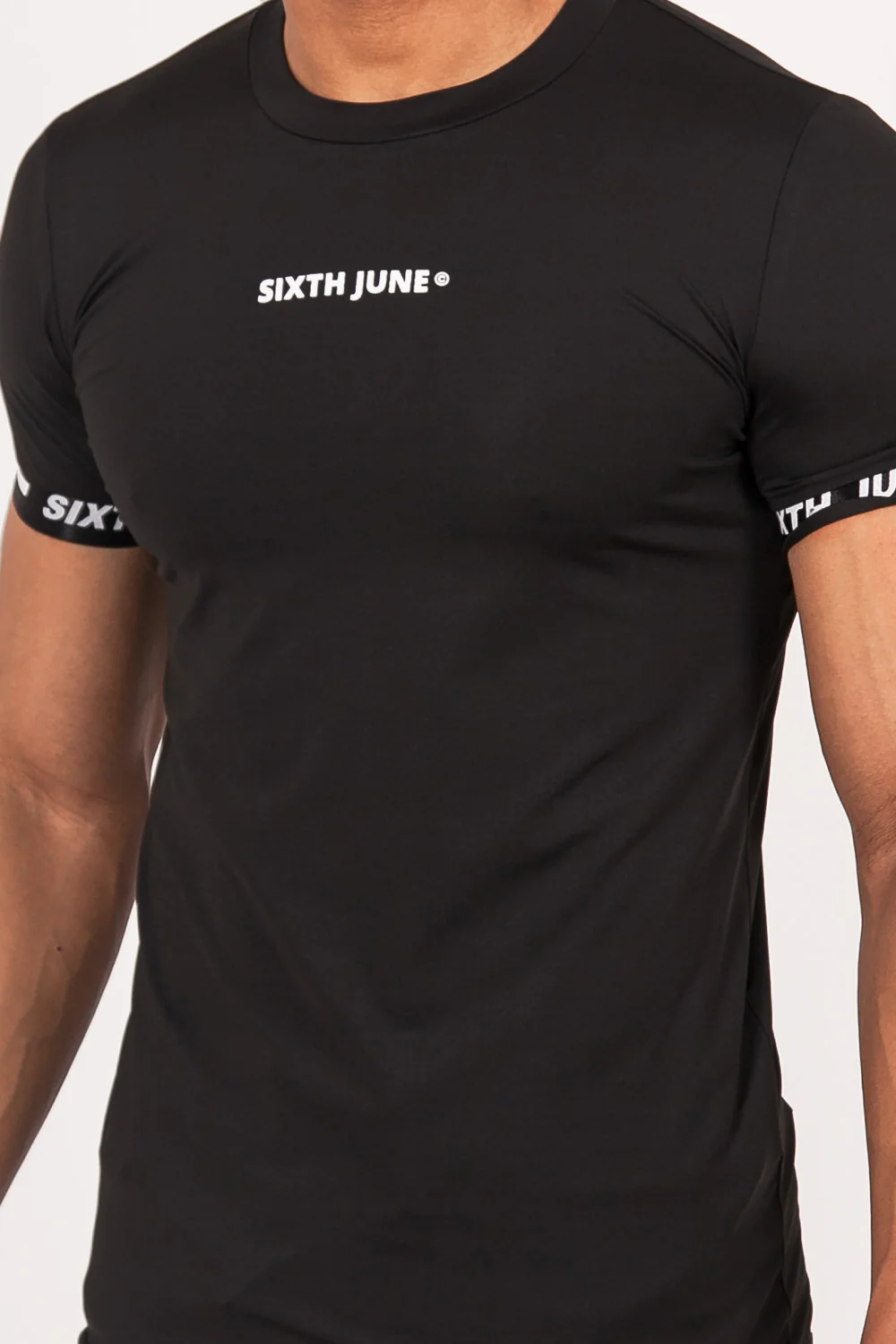 T-shirt moulant logo élastique noir - Image 3