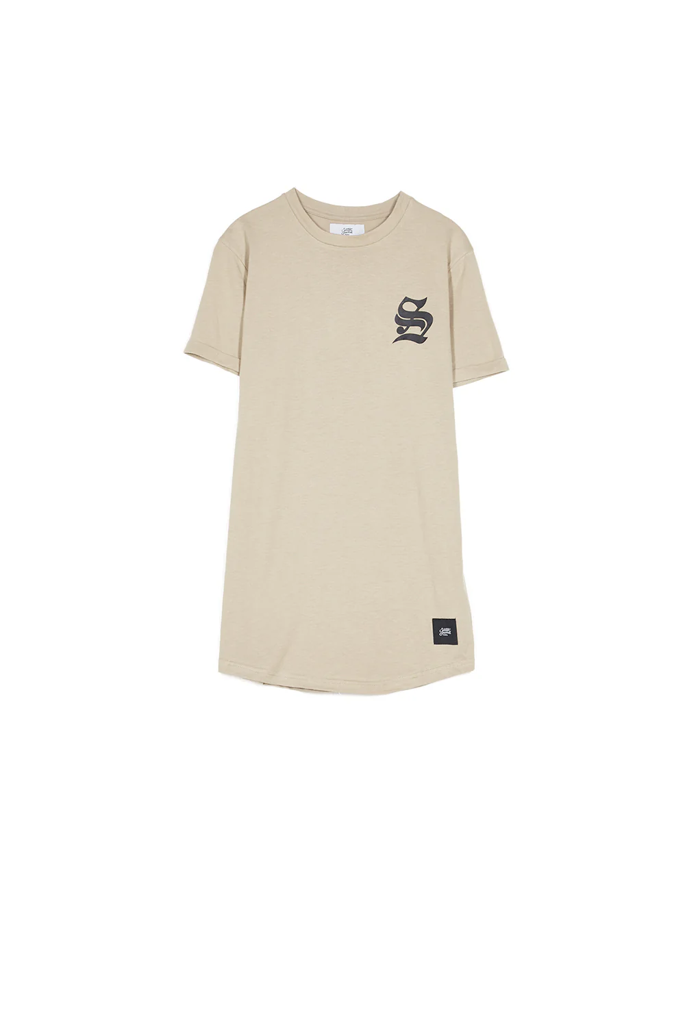T-shirt moulant logo gothique beige - Image 6