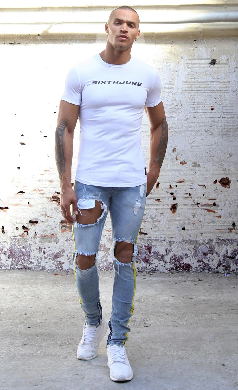 T-shirt moulant logo racing blanc - Image 2