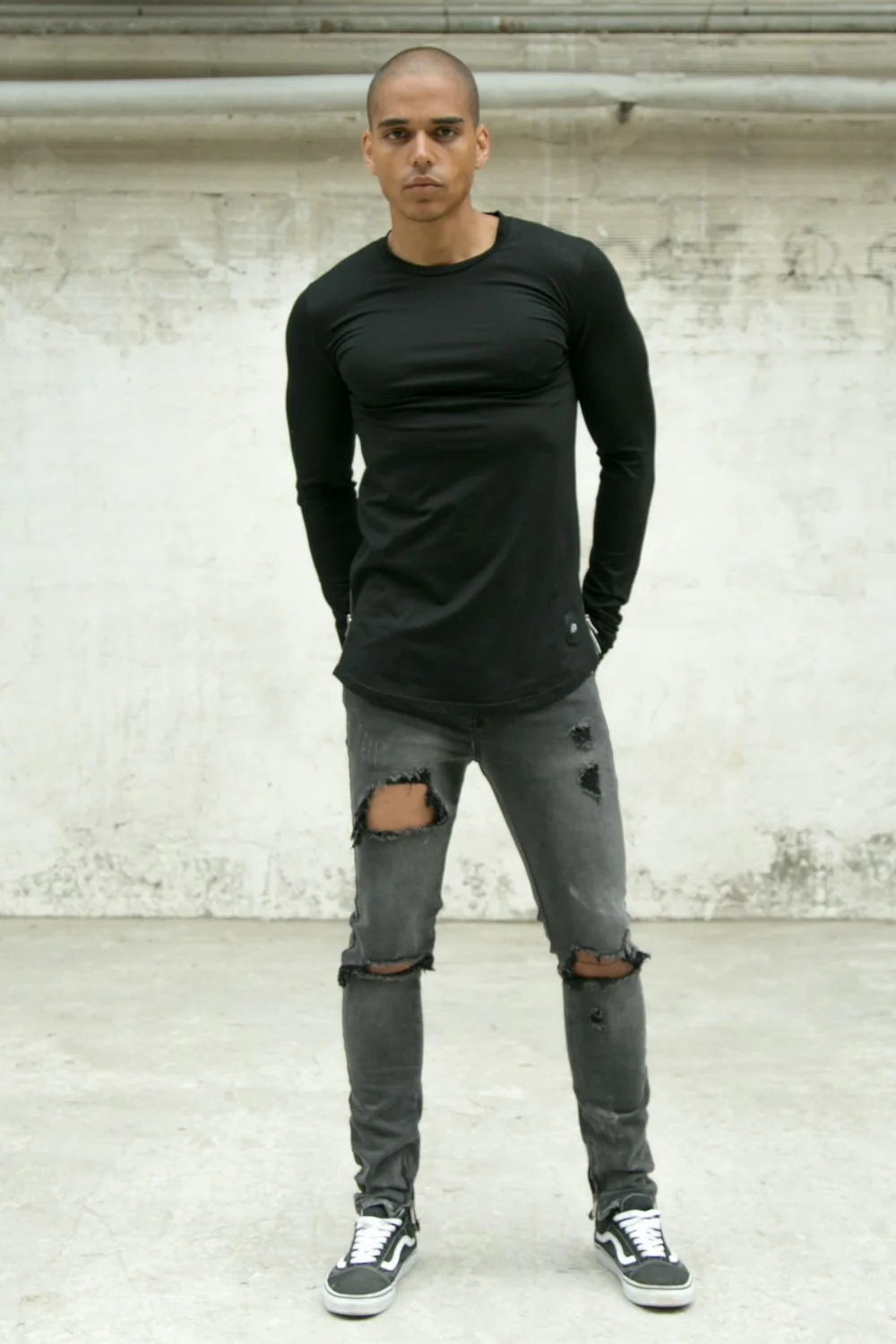T-shirt moulant zips noir - Image 2