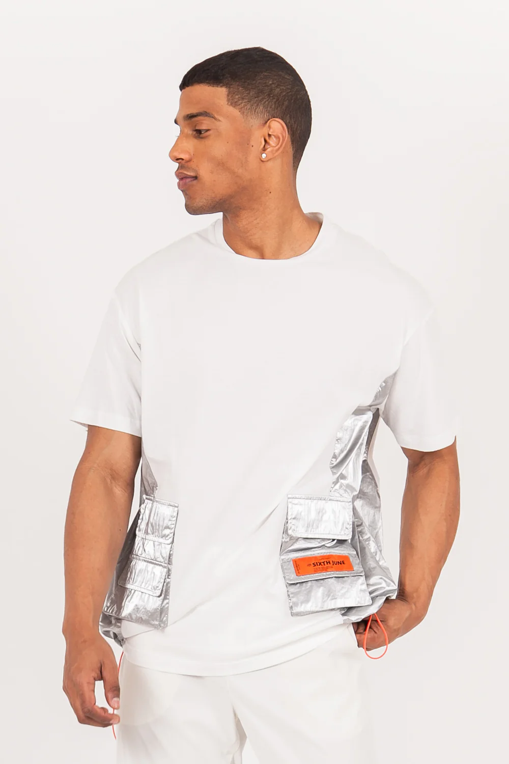 T-shirt multi-poches brillantes blanc - Image 2