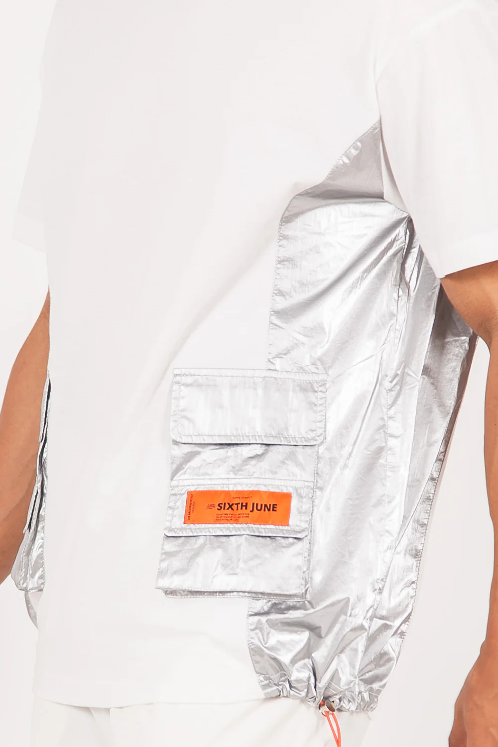T-shirt multi-poches brillantes blanc - Image 3