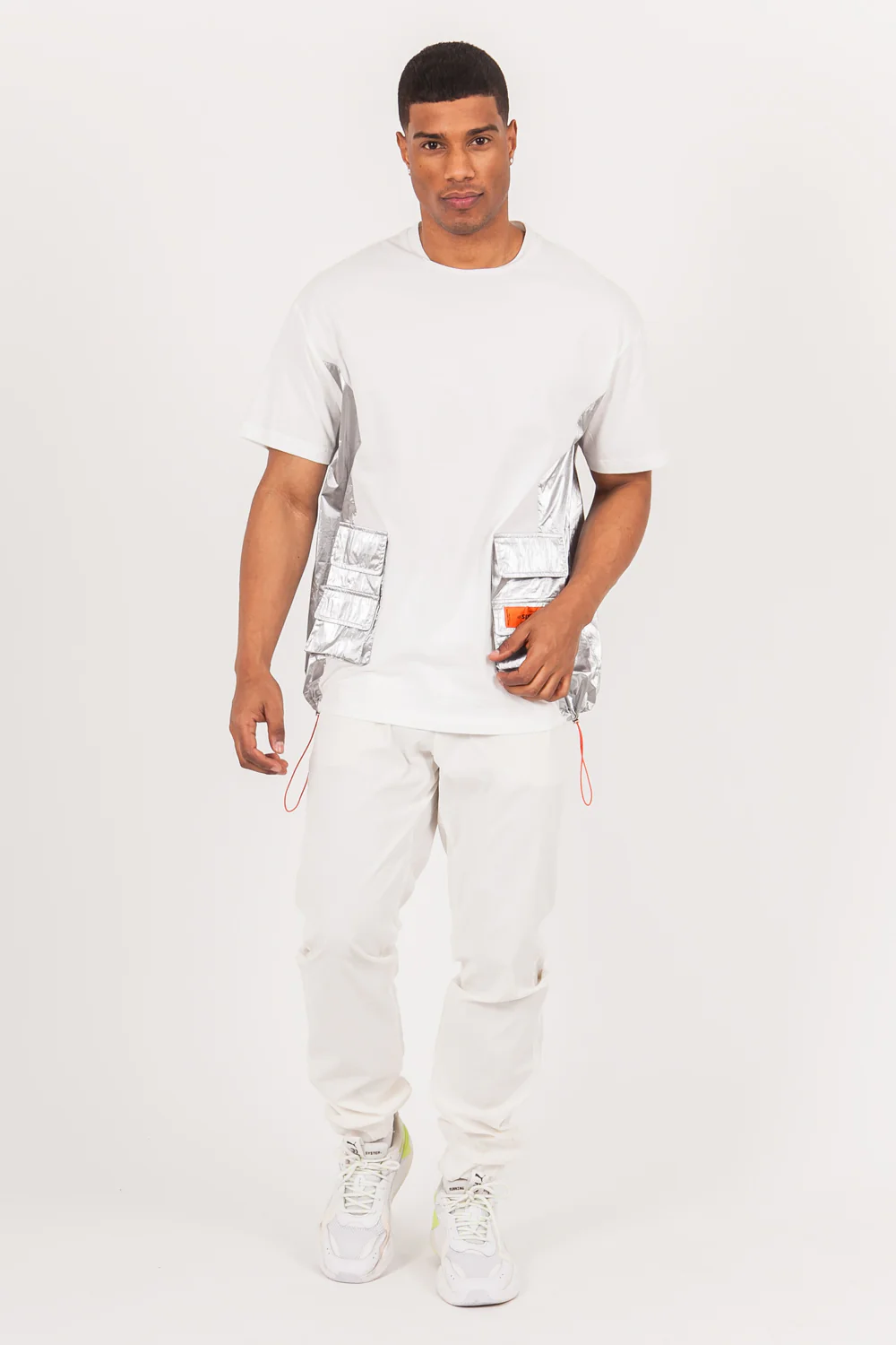 T-shirt multi-poches brillantes blanc - Image 6