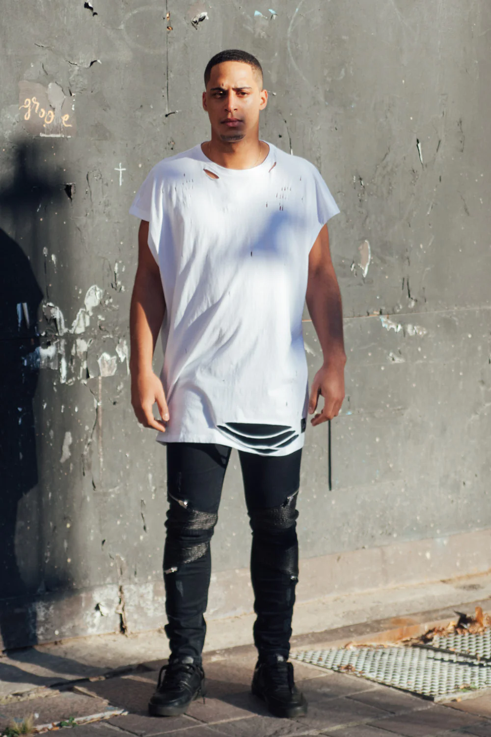 T-shirt muscle destroy blanc M2345WTS - Image 2