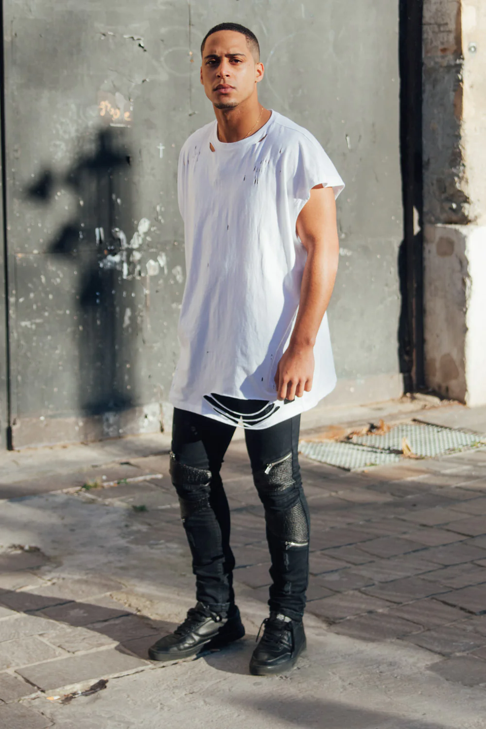 T-shirt muscle destroy blanc M2345WTS - Image 5
