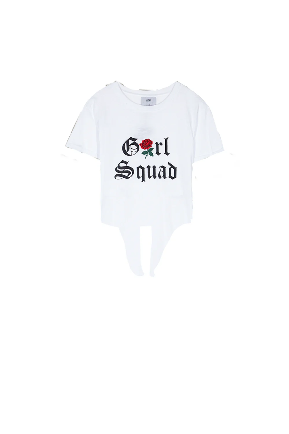 T-shirt noeud Girl squad blanc
