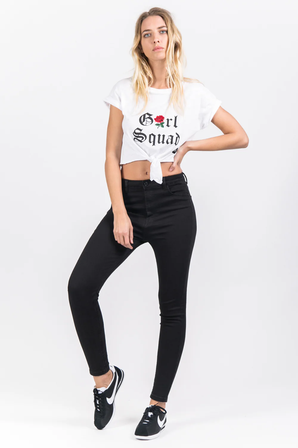 T-shirt noeud Girl squad blanc - Image 2