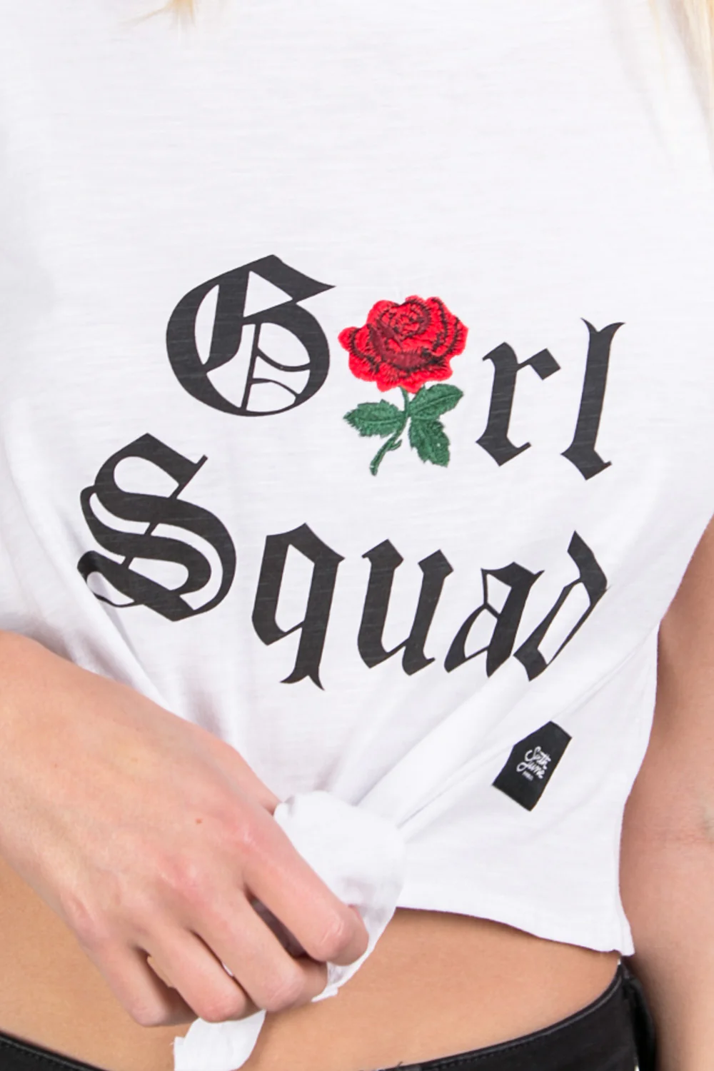 T-shirt noeud Girl squad blanc - Image 5