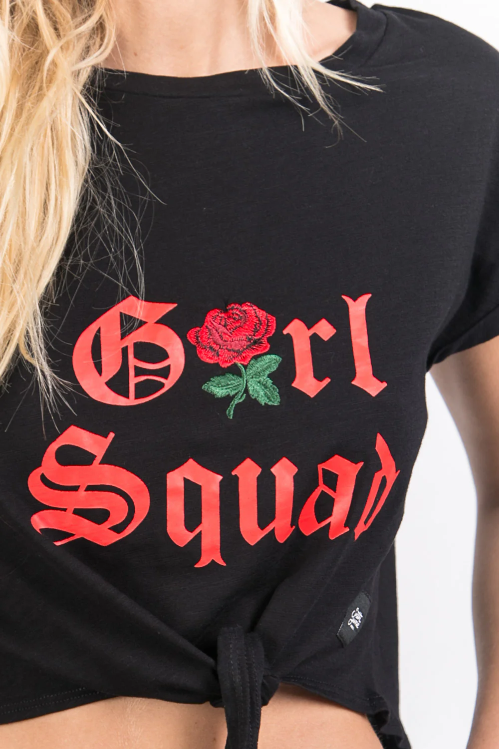 T-shirt noeud Girl squad noir - Image 6
