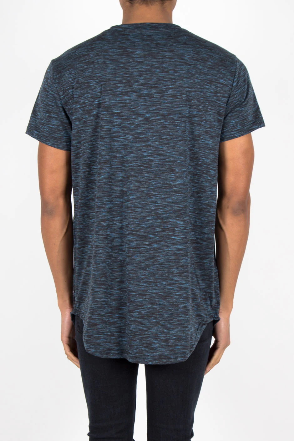 T-shirt rayé imprimé logo bleu - Image 3