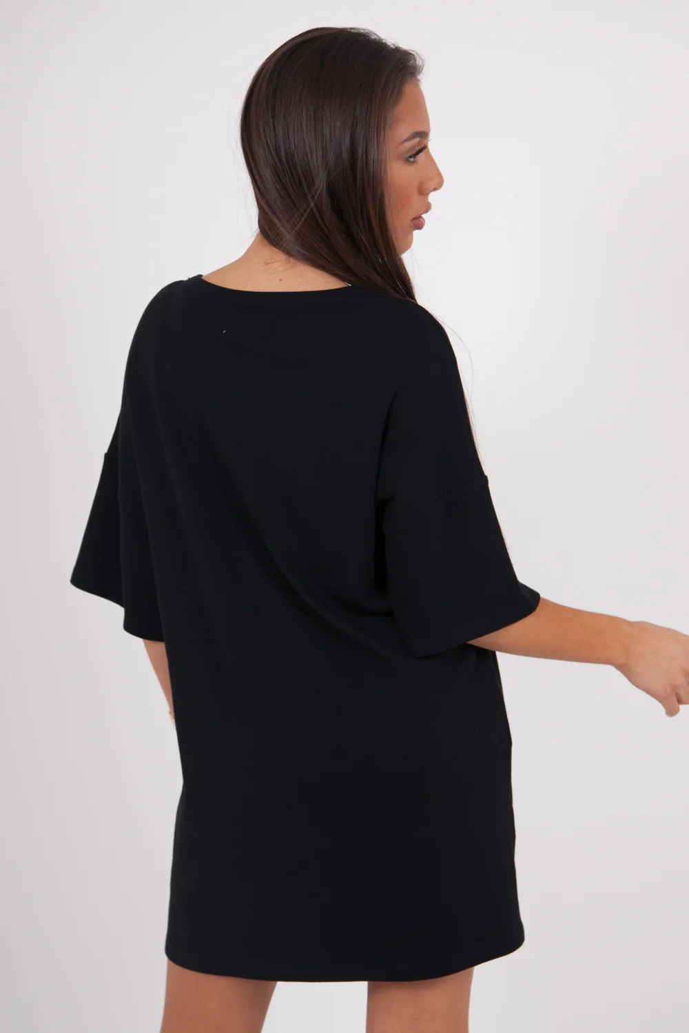 Robe t-shirt oversize imprimé océan noir - Image 4