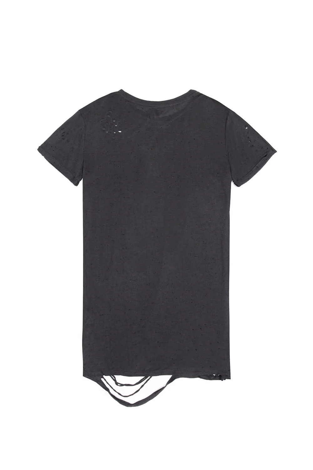 T-shirt oversize moucheté destroy gris foncé M2222VTS - Image 7