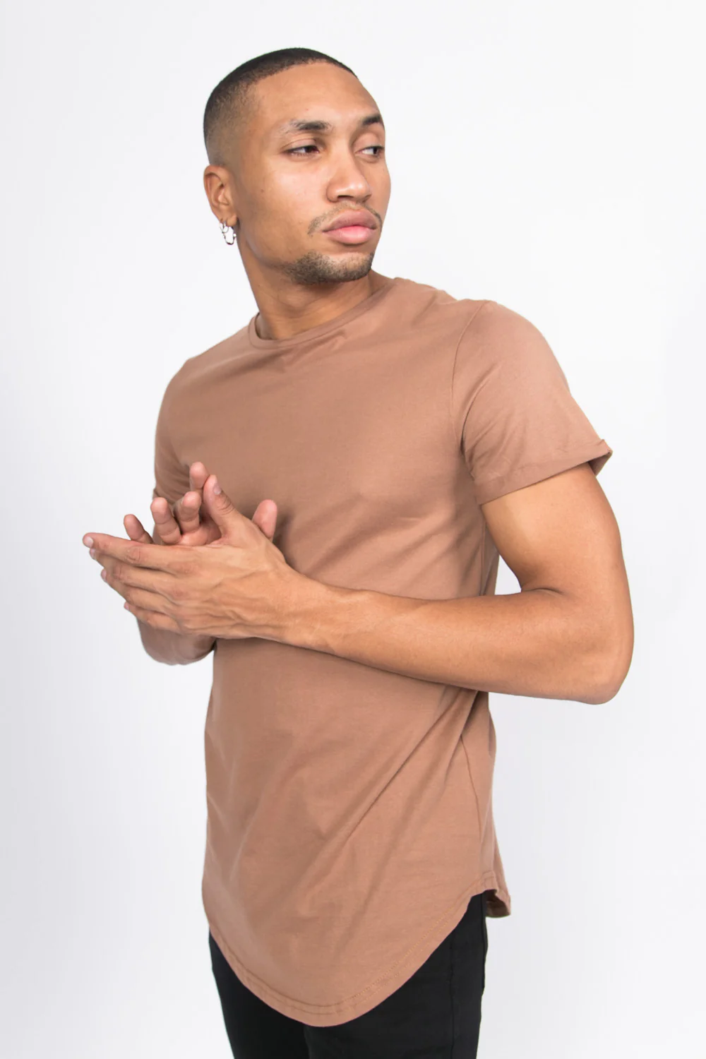 T-shirt oversize zip beige foncé 1146C - Image 2