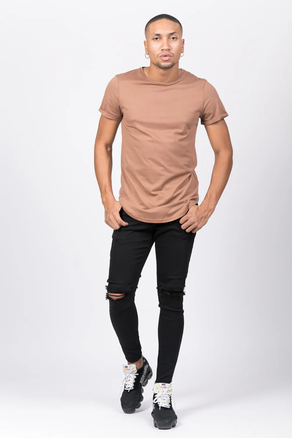 T-shirt oversize zip beige foncé 1146C - Image 5