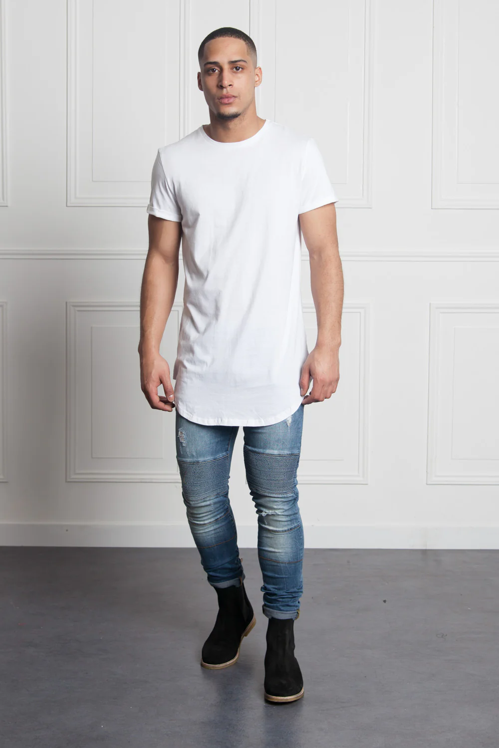 T-shirt oversize zip blanc 1146C - Image 2