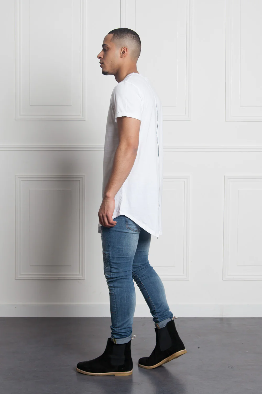 T-shirt oversize zip blanc 1146C - Image 3