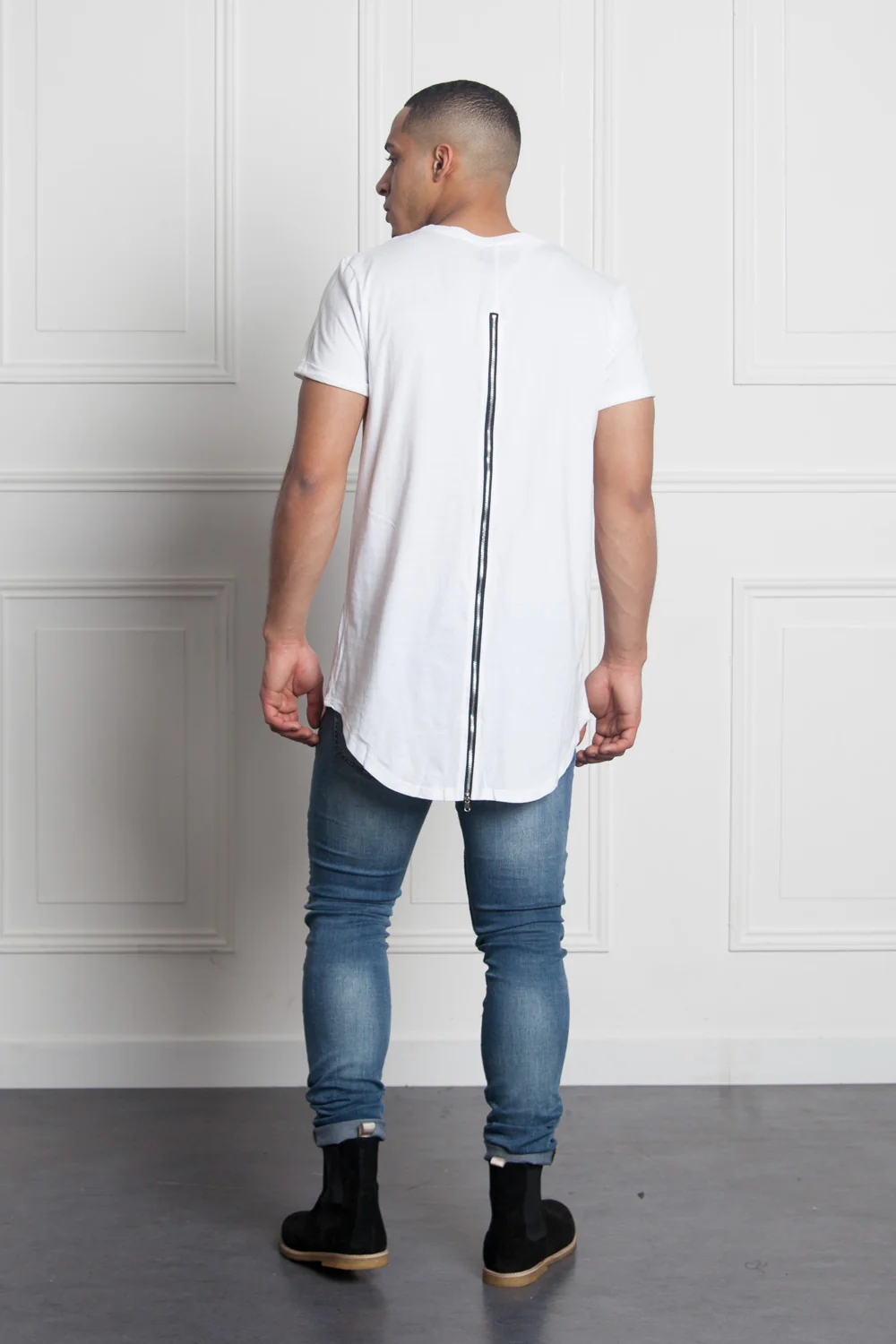 T-shirt oversize zip blanc 1146C - Image 4