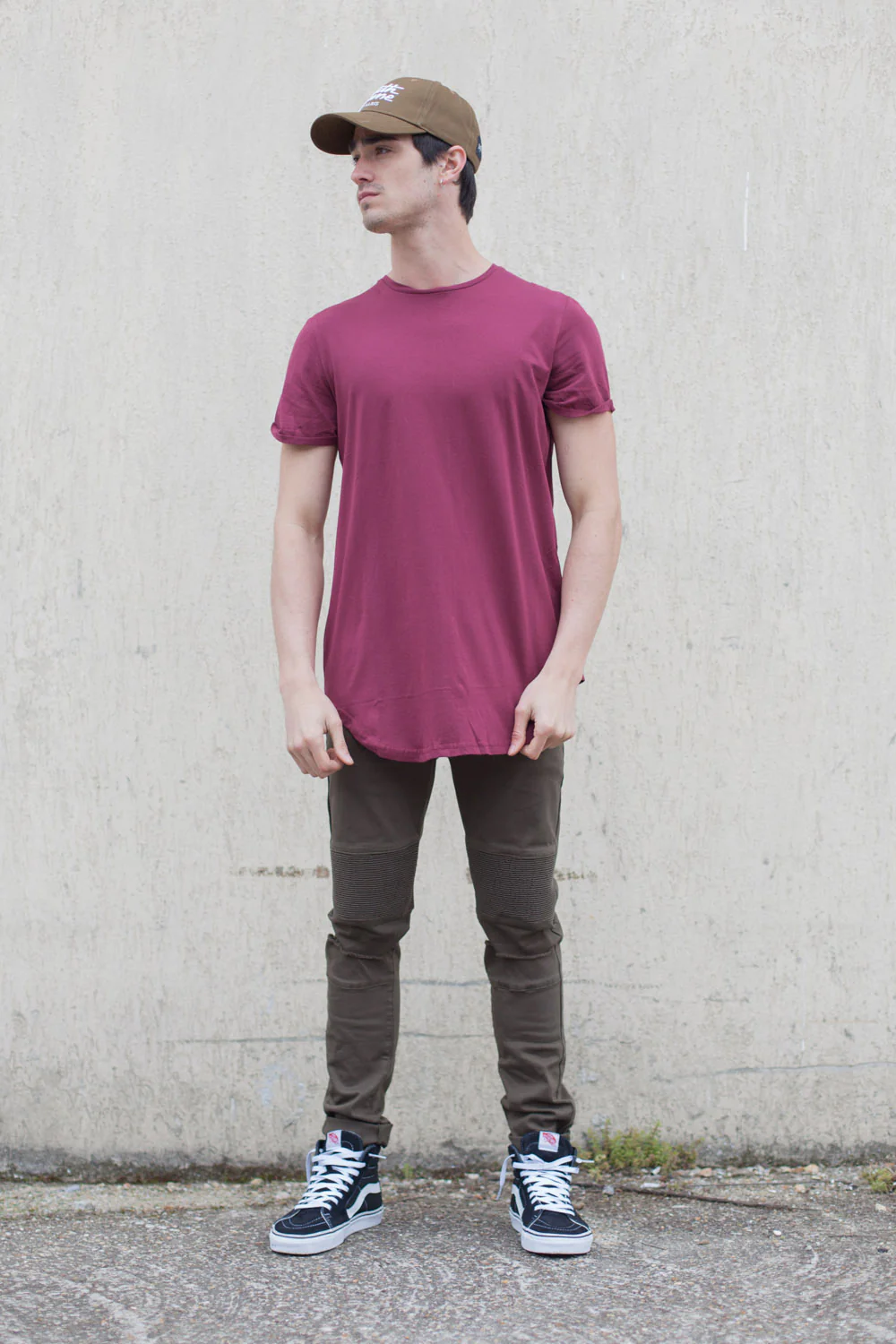 T-shirt oversize zip bordeaux 1146C - Image 2