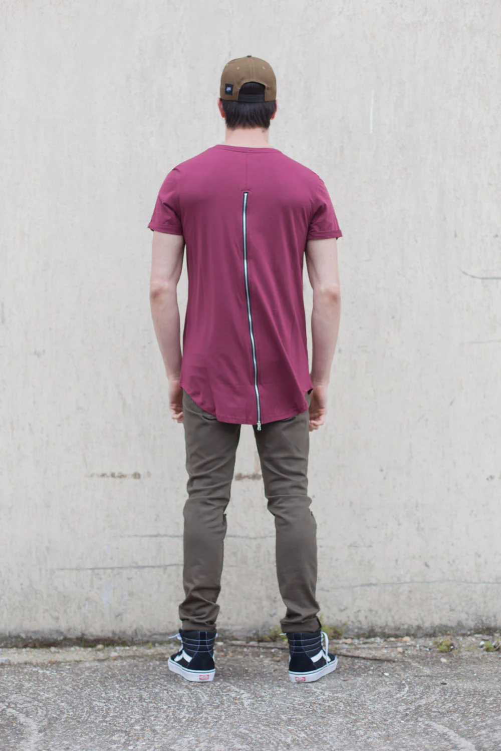 T-shirt oversize zip bordeaux 1146C - Image 3