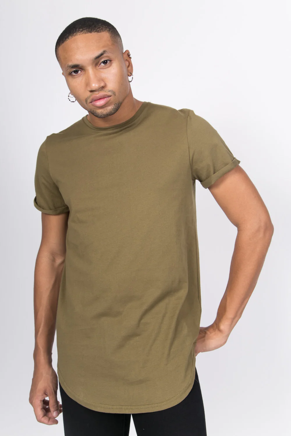 T-shirt oversize zip kaki 1146C - Image 2