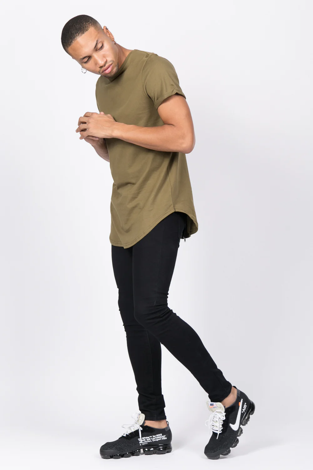 T-shirt oversize zip kaki 1146C - Image 3