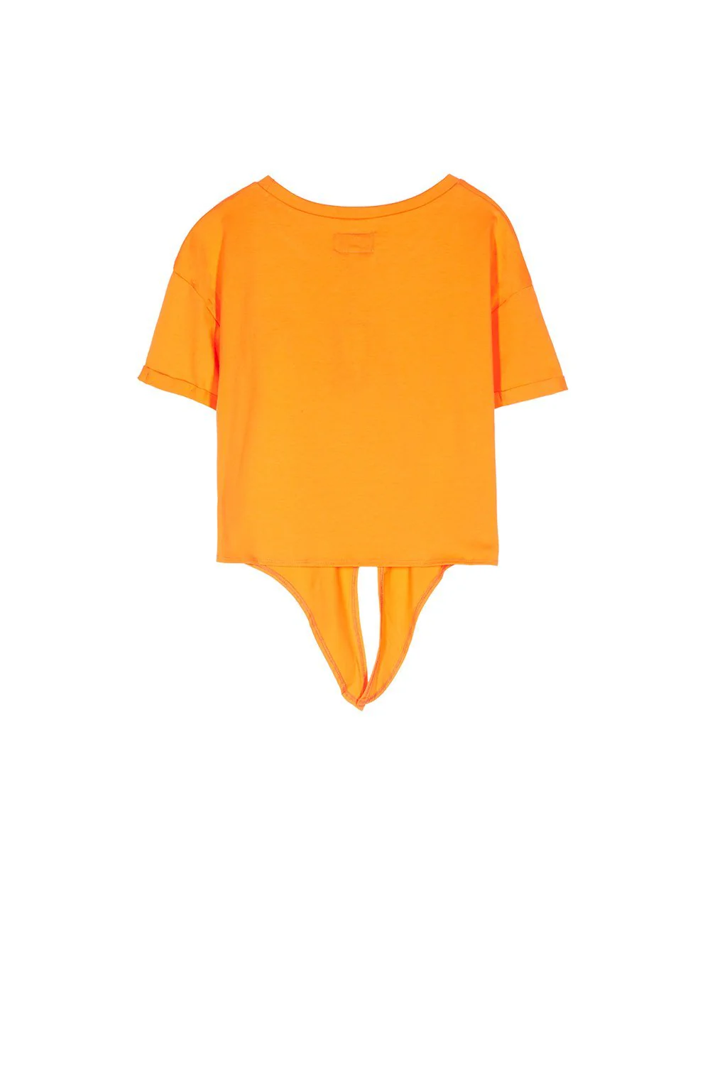 T-shirt patch poitrine à nouer orange - Image 7