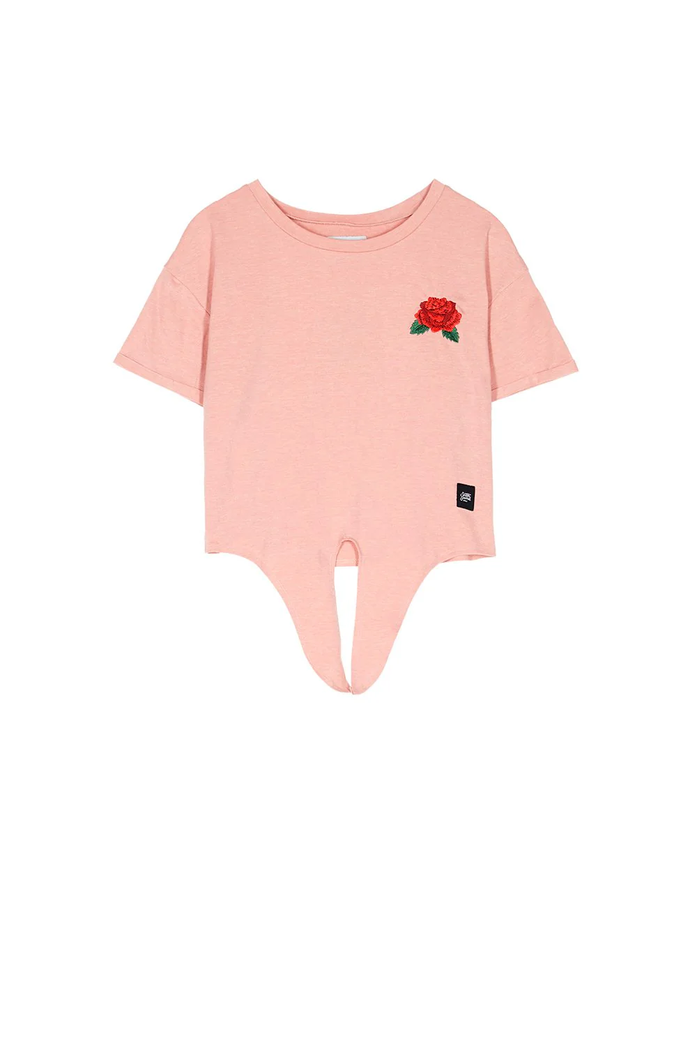 T-shirt patch poitrine à nouer rose - Image 6