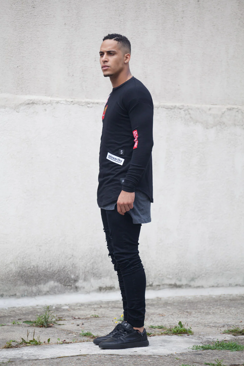 T-shirt patchs noir 1858C - Image 5