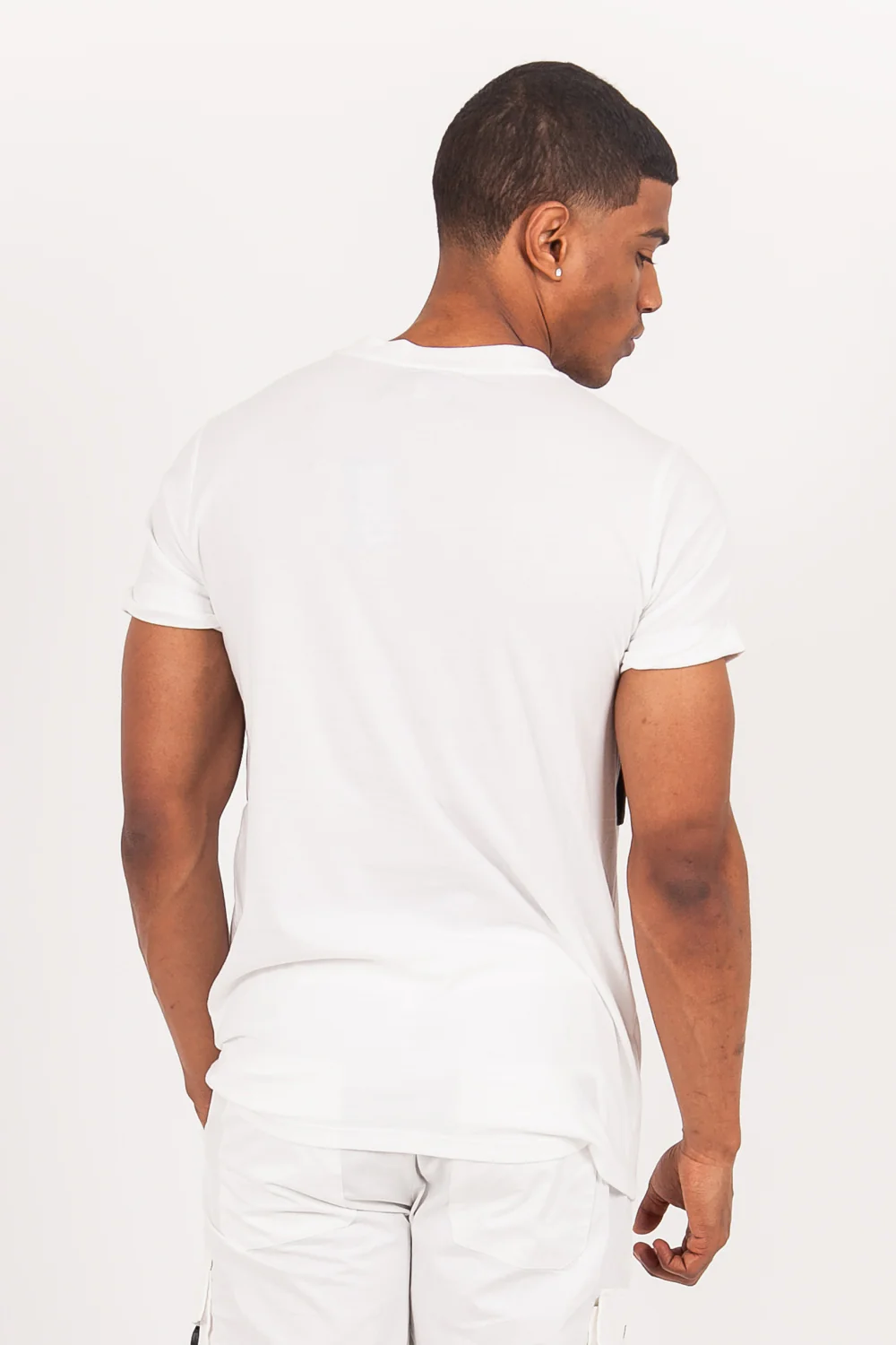 T-shirt bicolore poche centrale blanc - Image 5