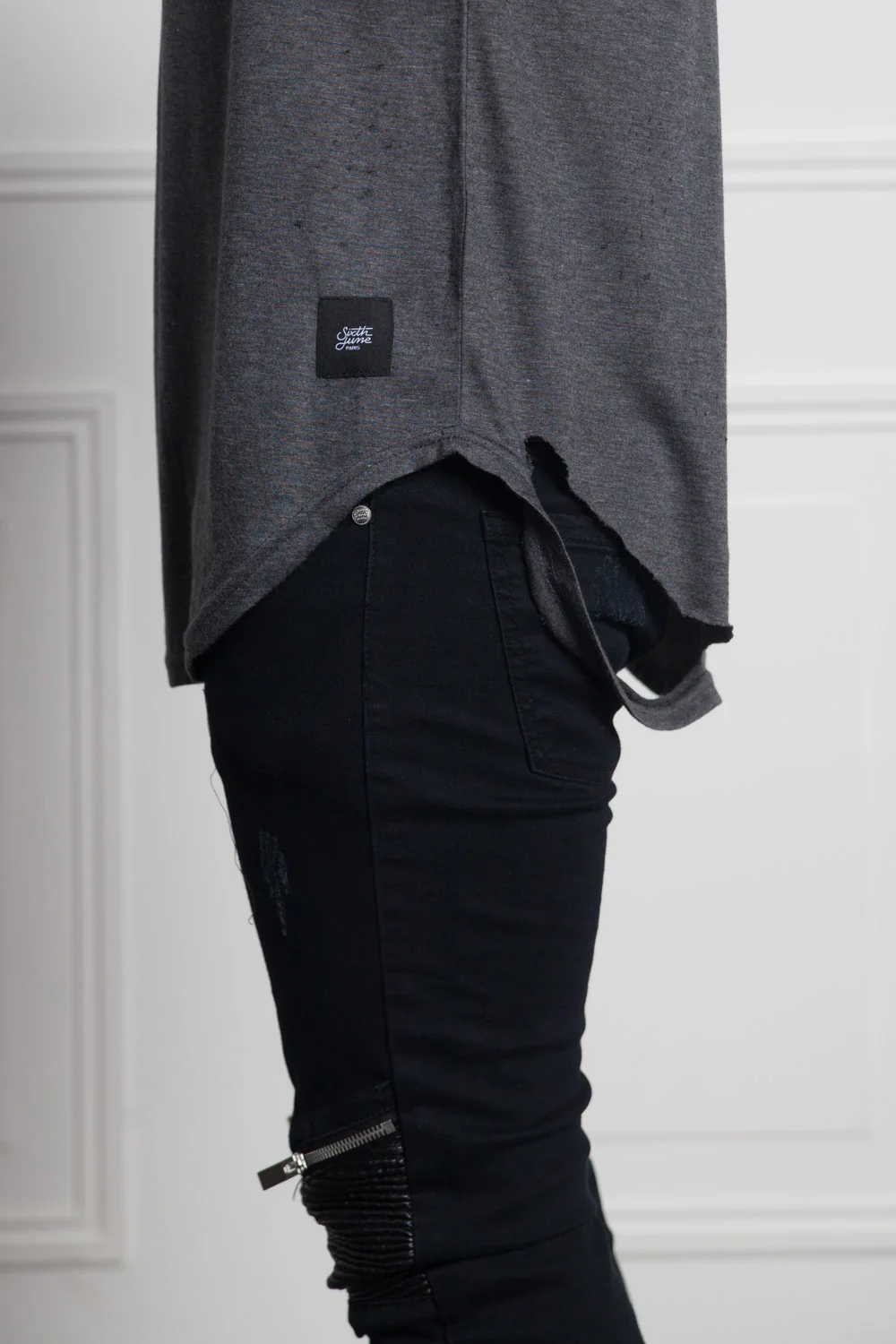 T-shirt chest pocket dark grey M2511VTS - Image 4