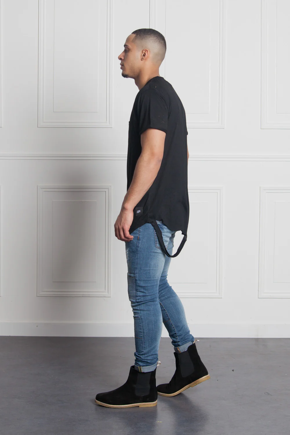 T-shirt chest pocket black M2511VTS - Image 3