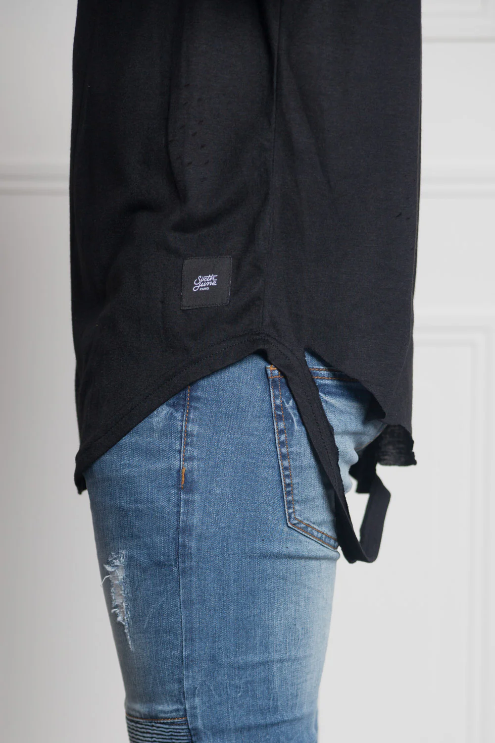 T-shirt chest pocket black M2511VTS - Image 4