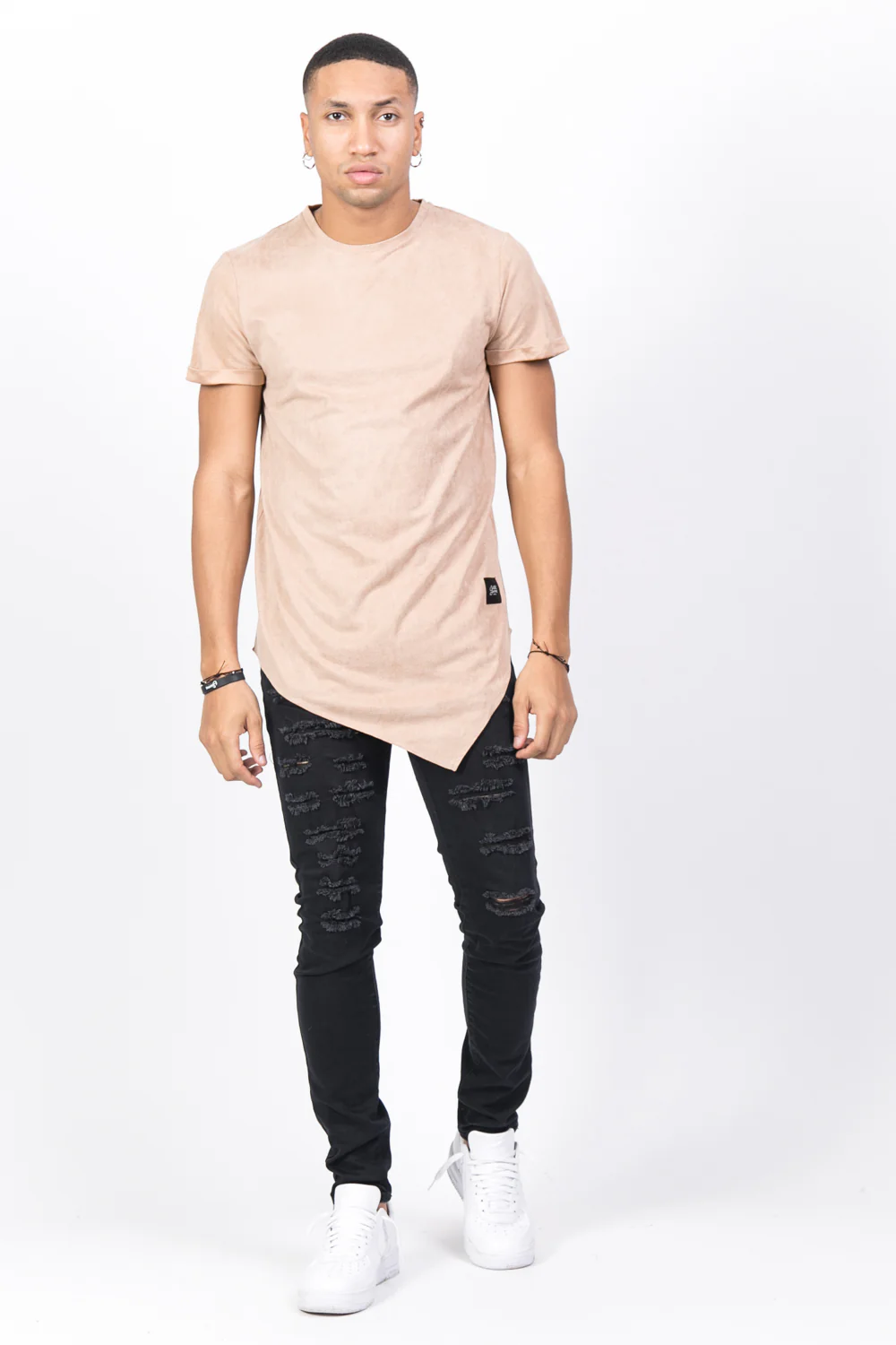 T-shirt pointe suédine beige - Image 2