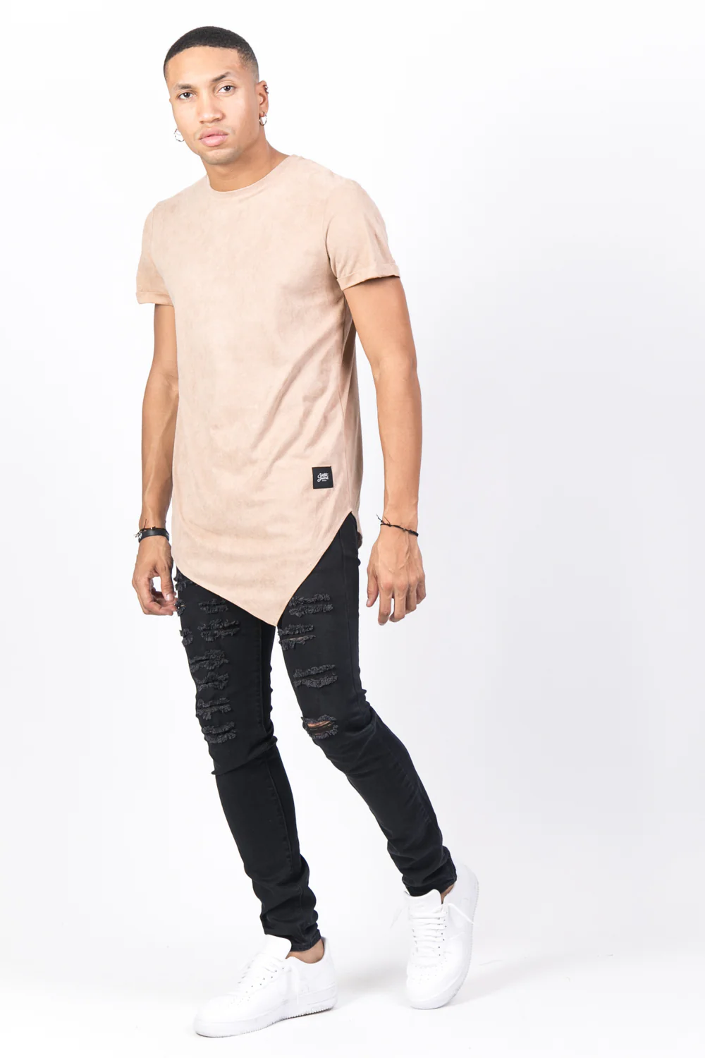 T-shirt pointe suédine beige - Image 4