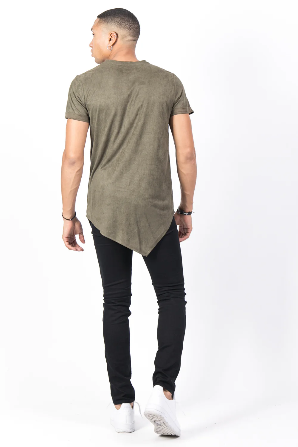 T-shirt pointe suédine kaki - Image 3