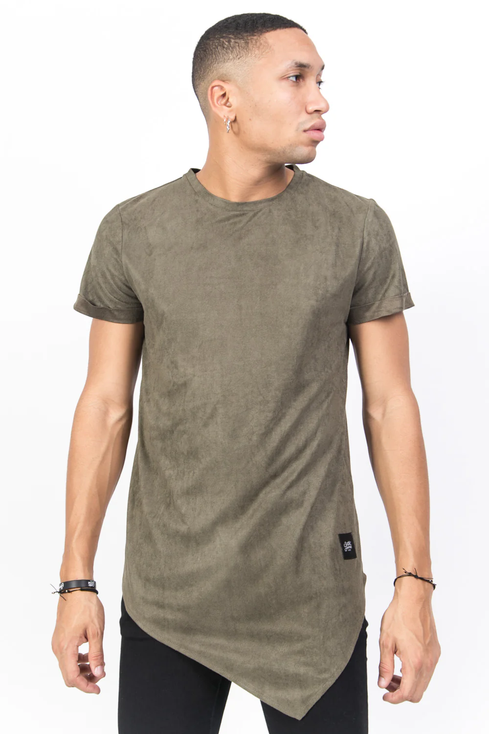 T-shirt pointe suédine kaki - Image 6