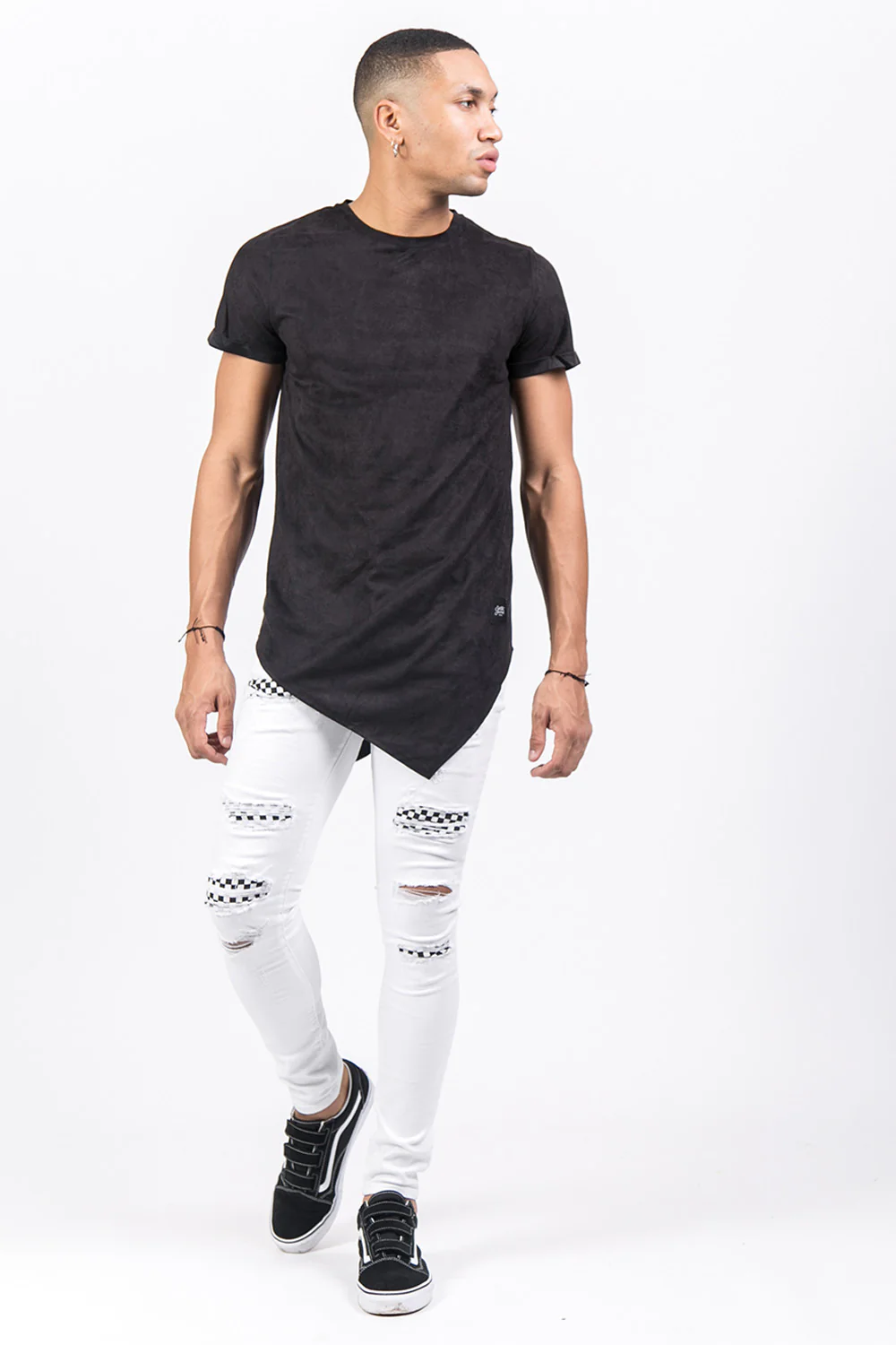 T-shirt pointe suédine noir - Image 2