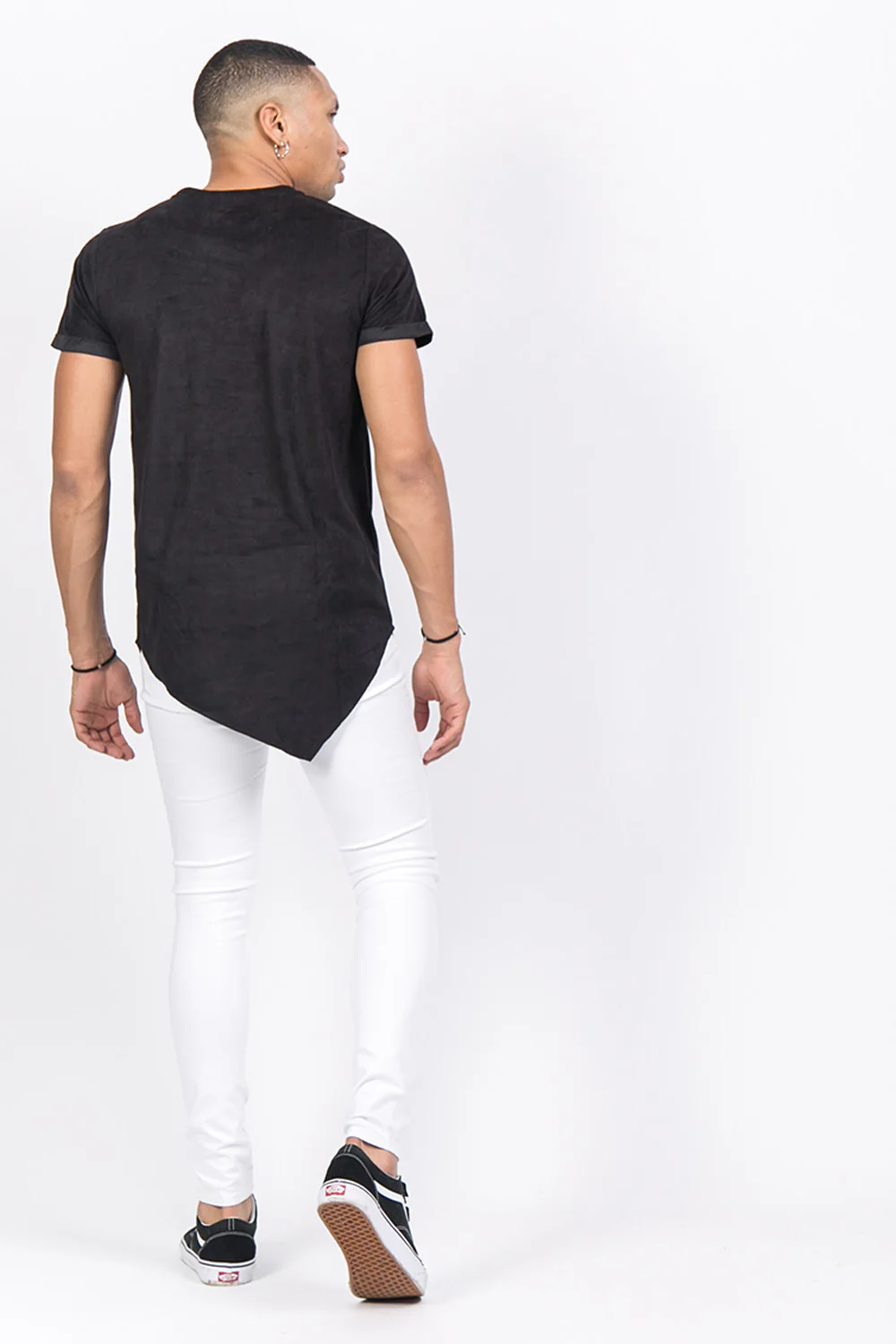 T-shirt pointe suédine noir - Image 3