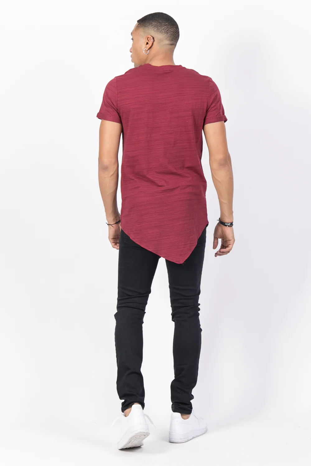 T-shirt pointe texturé bordeaux - Image 3