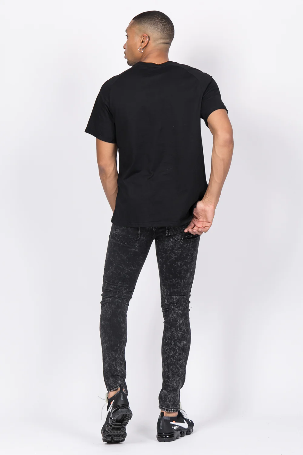 T-shirt raglan logo noir - Image 3